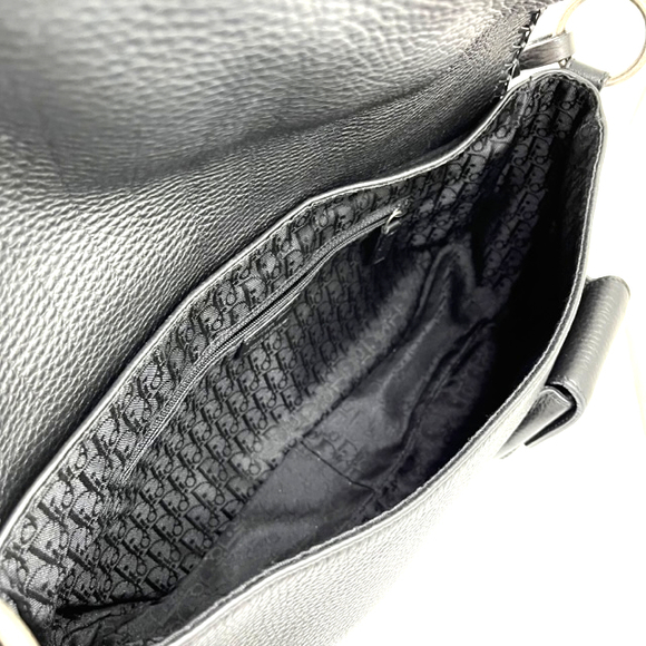 Christian Dior Gaucho Saddle Bag Leather Black - Picture 8 of 14